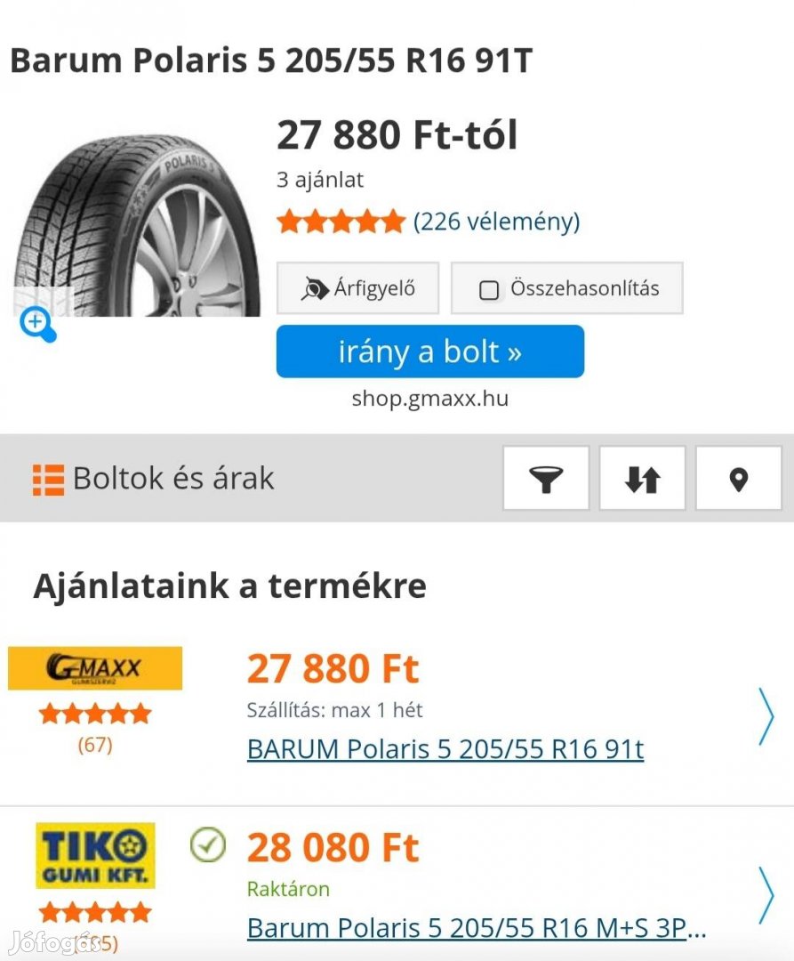 4 db téli gumi 205/55 r16 
