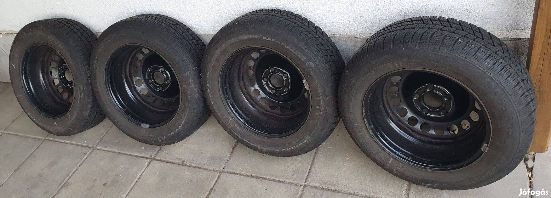 4 db téli kerékszett 195/65 R15 ET35, téligumi felnivel