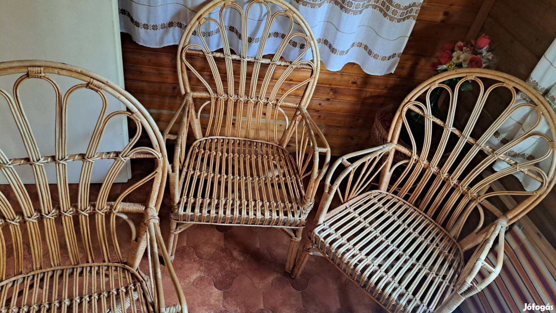 4 db valódi rattan szék
