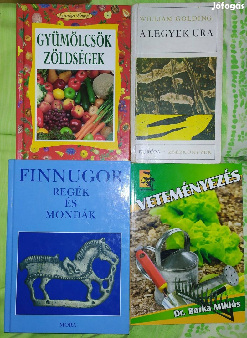 4 könyv csomagban: kert, regény, mítosz, egészség olcsón elvihető!
