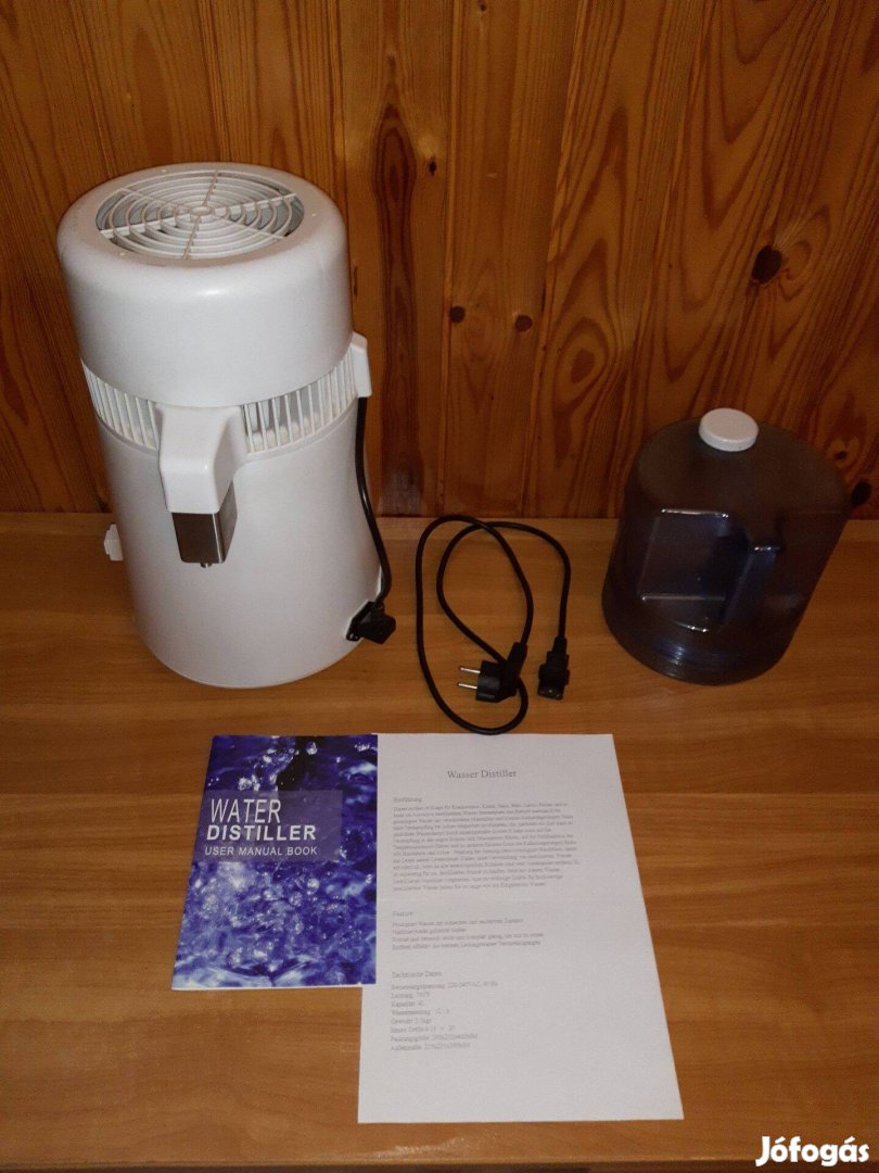 4 liter Léghűtéses Vízdesztilláló készülék desztilláló vízlepárló 4L