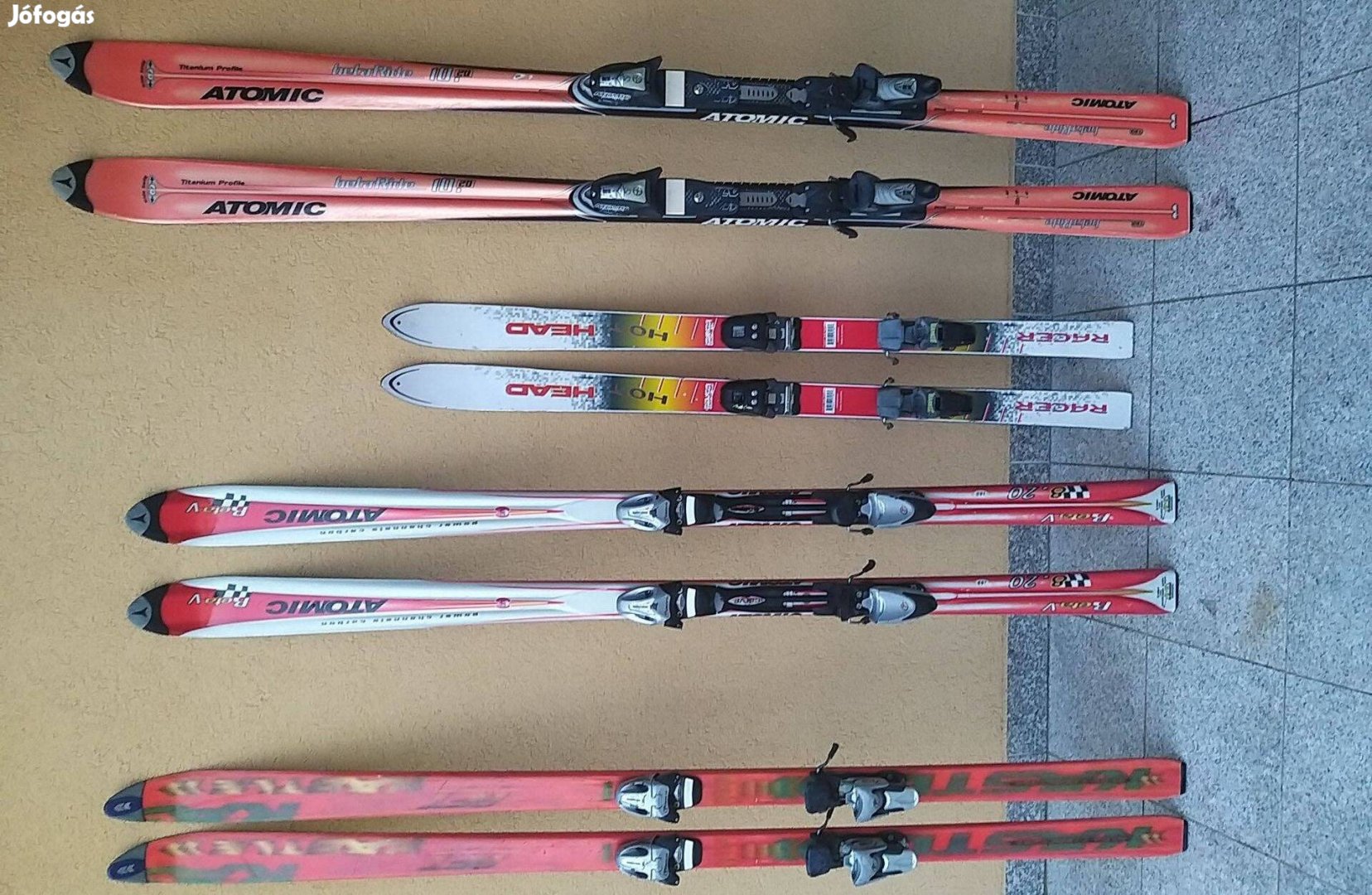 4 pár Atomic ,Kastle ,Head síléc