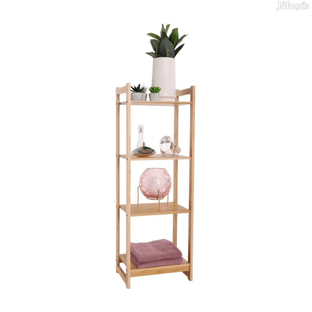 4 polcos polcállvány, természetes bambusz, IMPEROR TYP 2