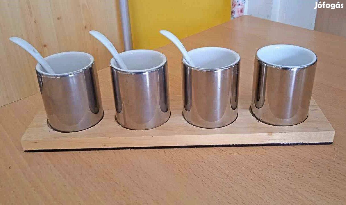 4 részes modern, porcelán asztali szerviz