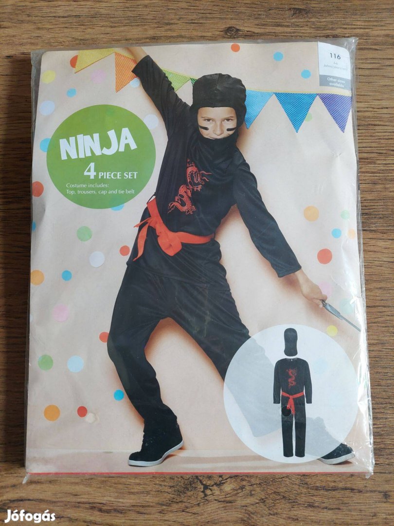 4 részes ninja jelmez óvodásoknak