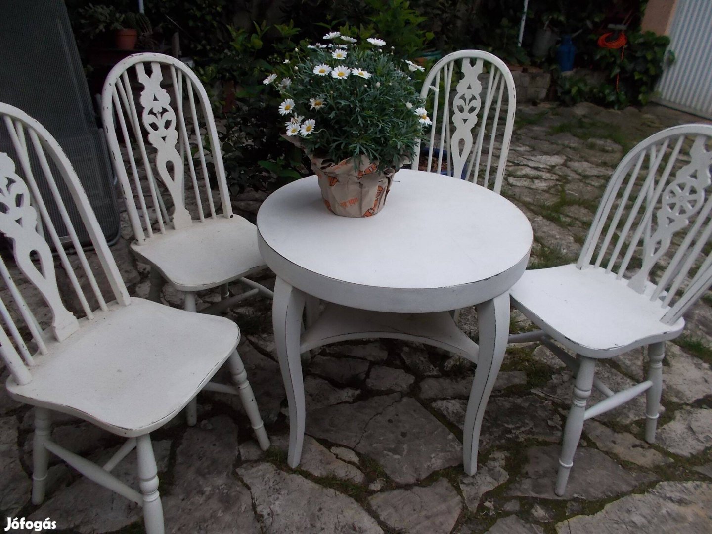 4 szék asztallal Winsdor étkező, kerti szék, stabil