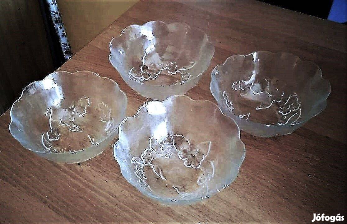 4 szem. kompótossalátáspudingos Indonéz üvegtál