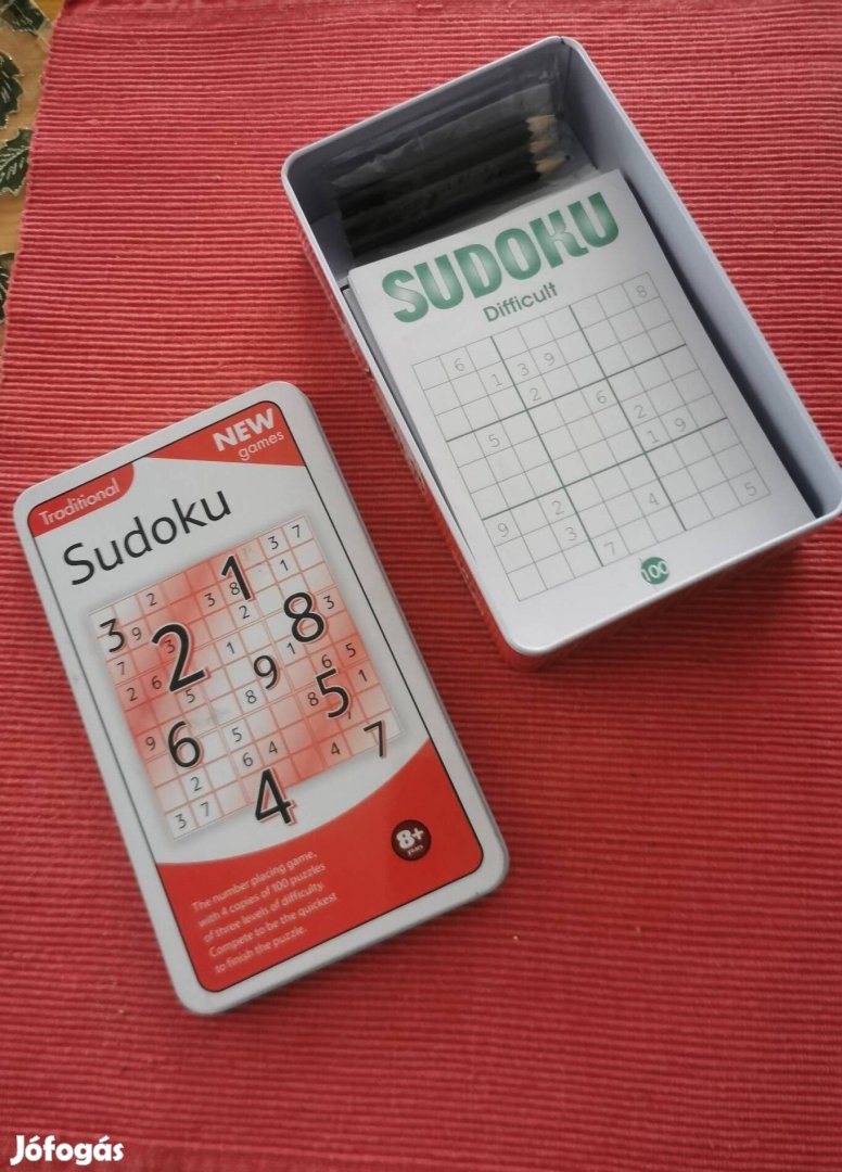 4 személyes társasjáték, Sudoku, fém dobozban, új