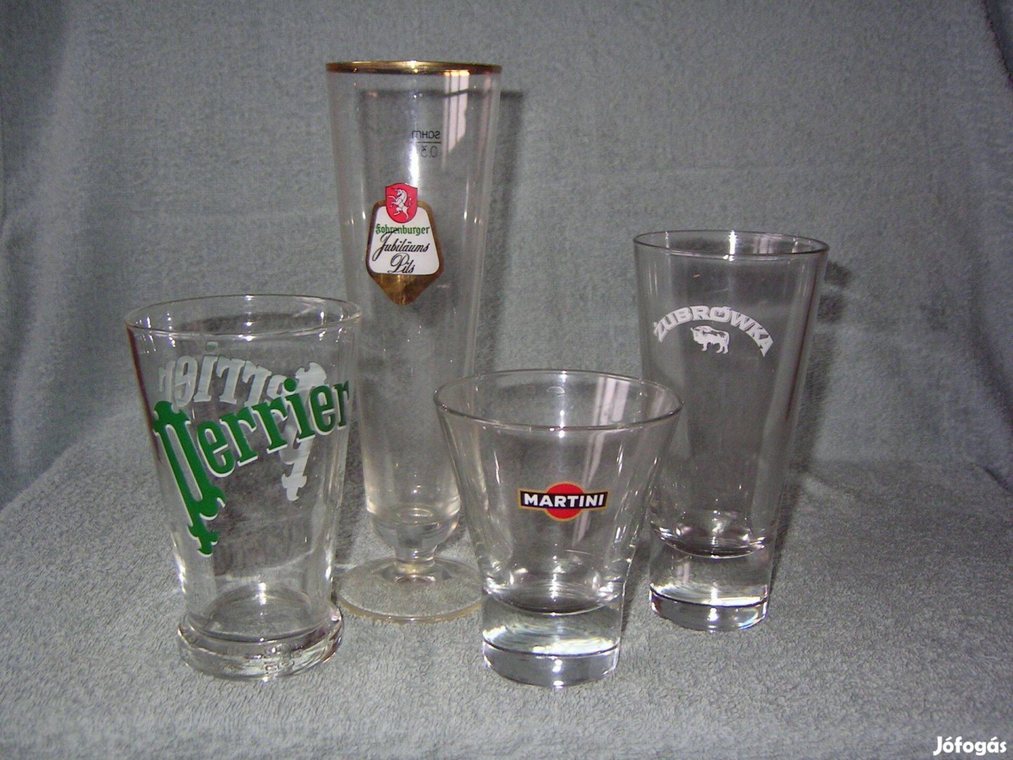 4 üveg reklám pohár