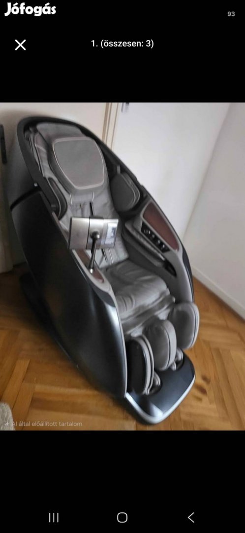 4d-s masszázsfotel újszerű állapotban eladó egy év