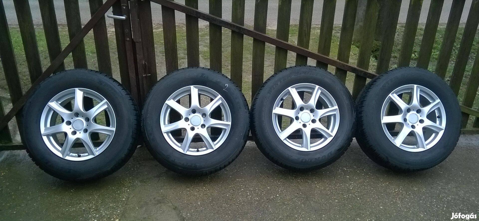4db 16-os 5x114.3 Enzo Alu 215/70R16 Dunlop SUV téli gumival eladó