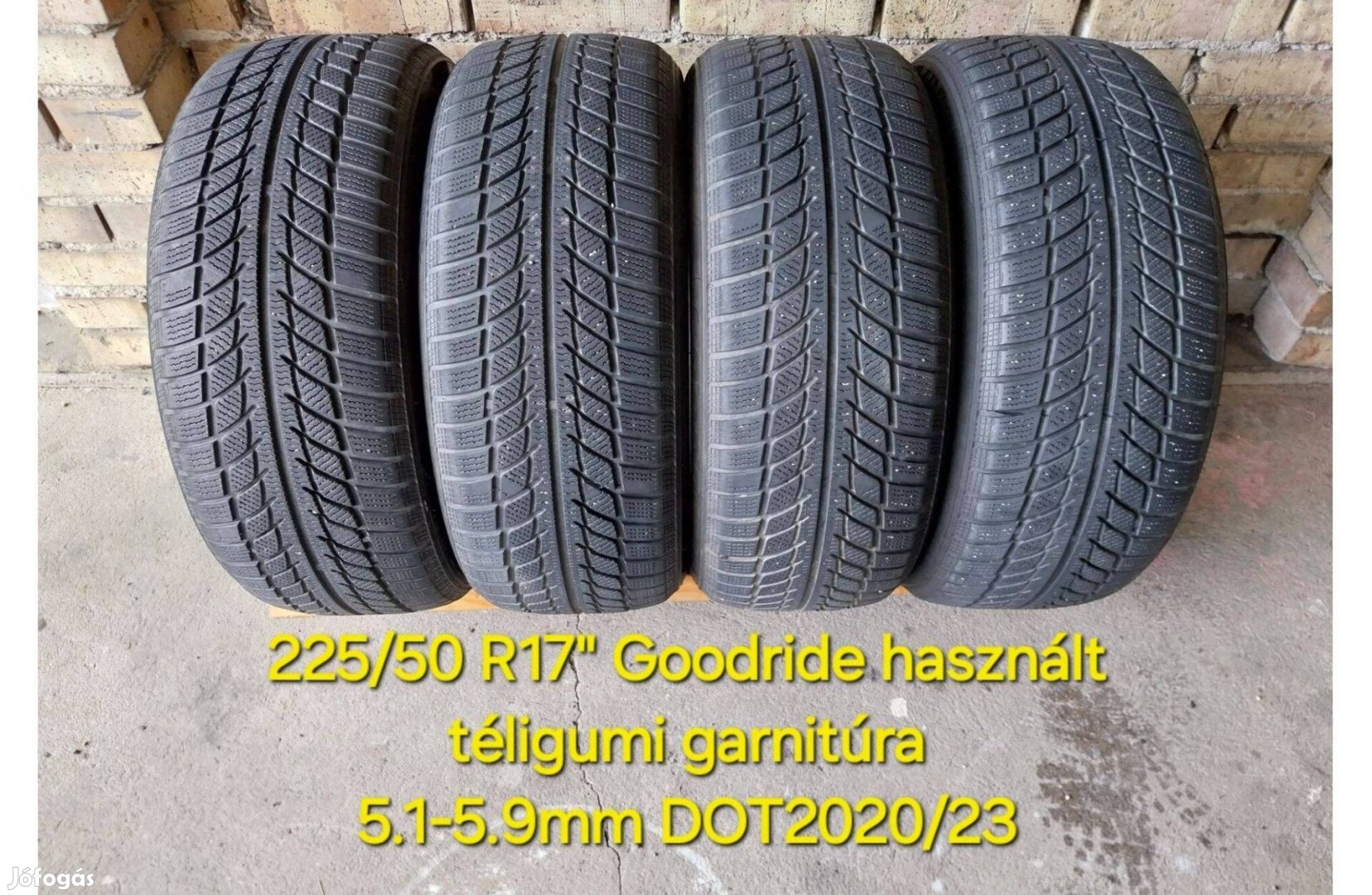 4db 225/50 R17" Goodride használt téli gumi garnitúra