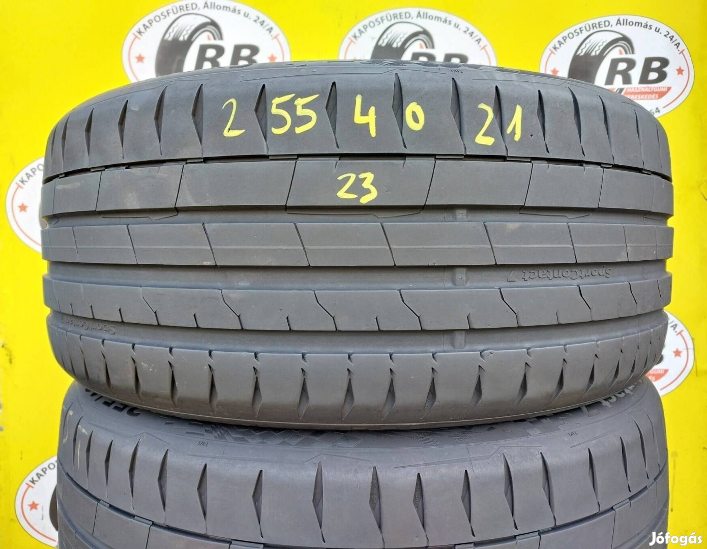 4db 255/40 r21 Continental Sportcontact7,,Évjárat:2023,,6-5mm