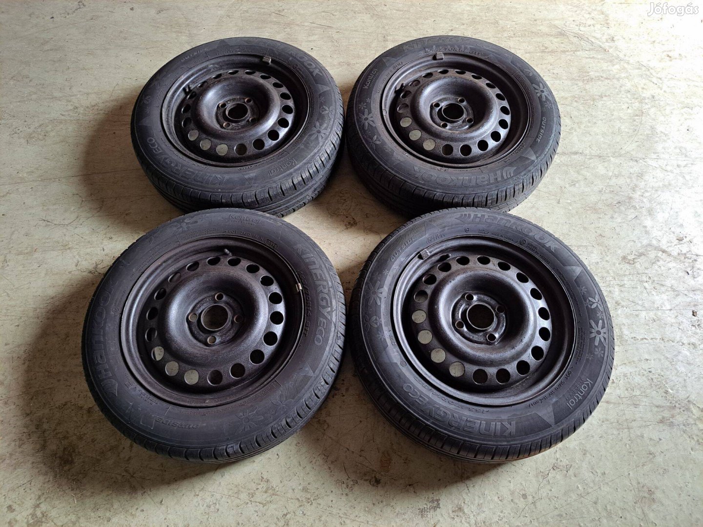 4db 4x100 14" Honda Acélfelni lemezfelni Hankook Nyári gumival Eladó!!