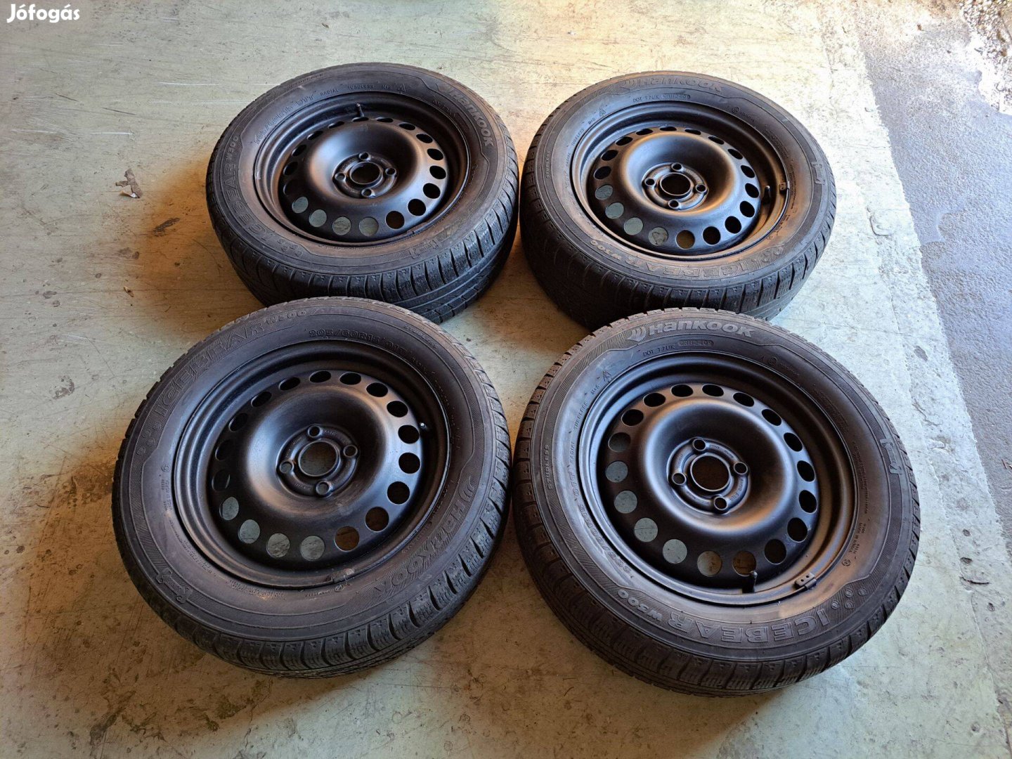 4db 4x100 15" Opel Acélfelni lemezfelni Hankook Téli gumival Eladó!!!