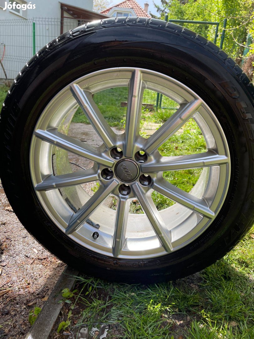 4db 5x112 19" Audi gyári alufelni, 235/55 Bridgestone nyári