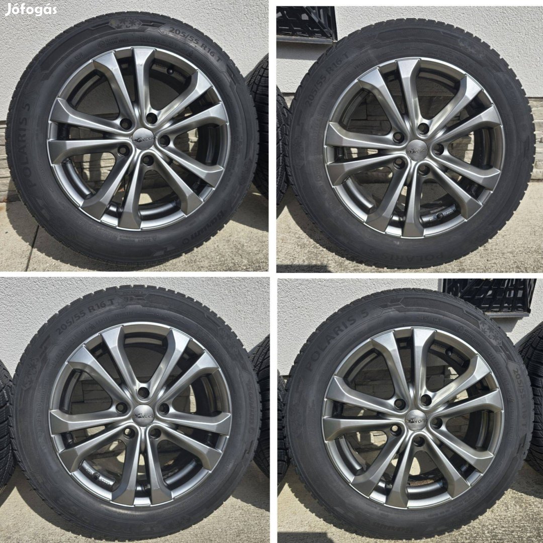 4db Felni R16 205/55 5x112  7J Téli gumi Barum VW Skoda Audi