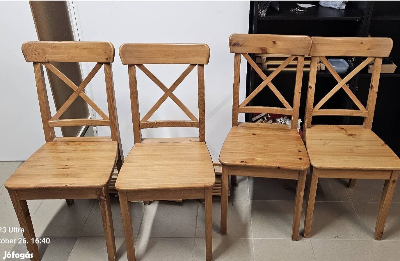 4db IKEA Ingolf fenyő étkezőszék, antik hat
