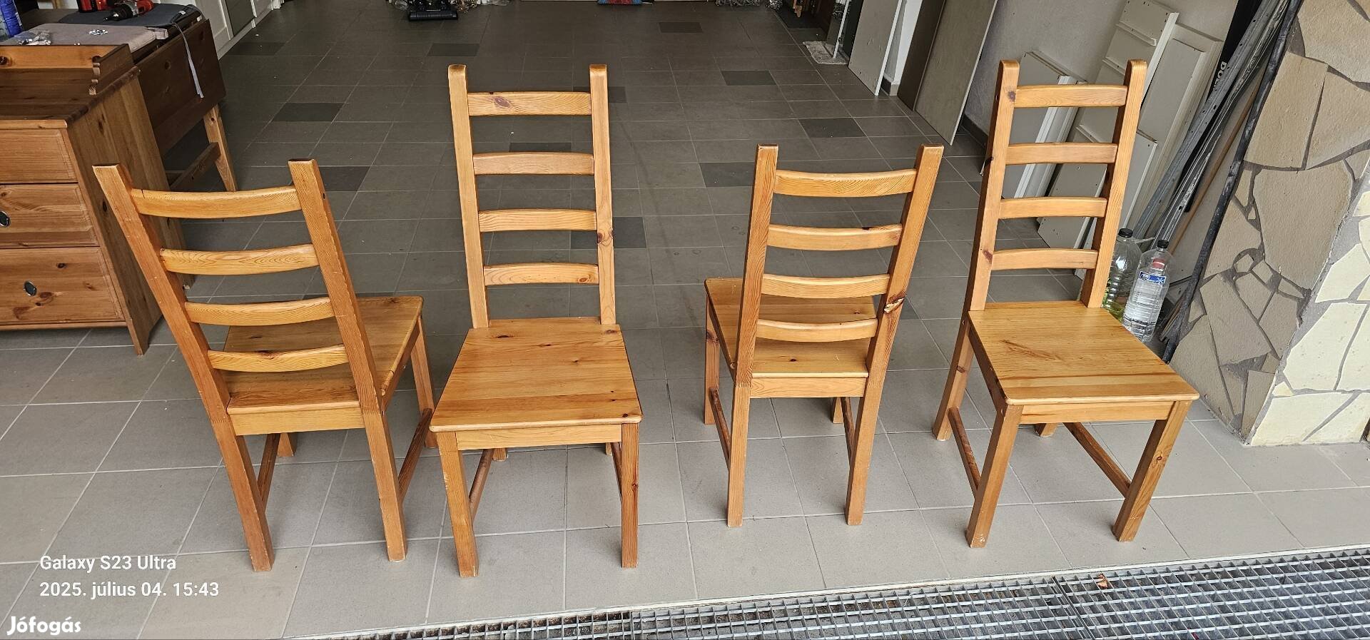 4db IKEA Kaustby magastámlás fenyő étkezőszék 