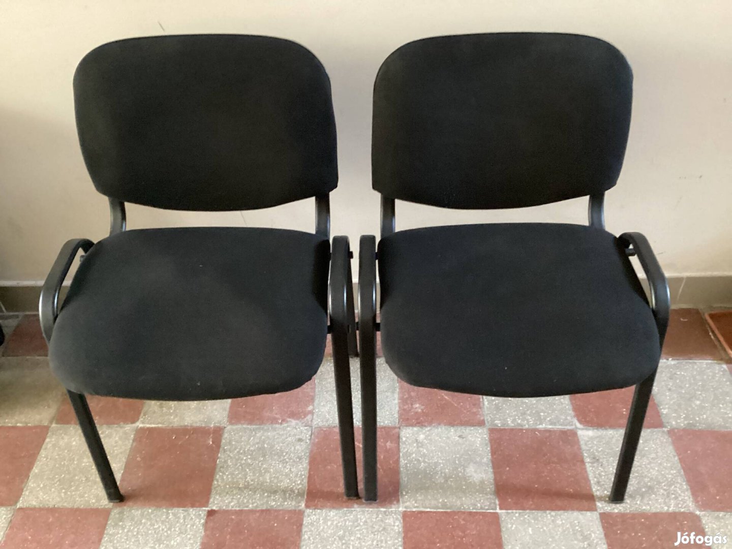 4db irodai szék, fekete, egymásra rakható