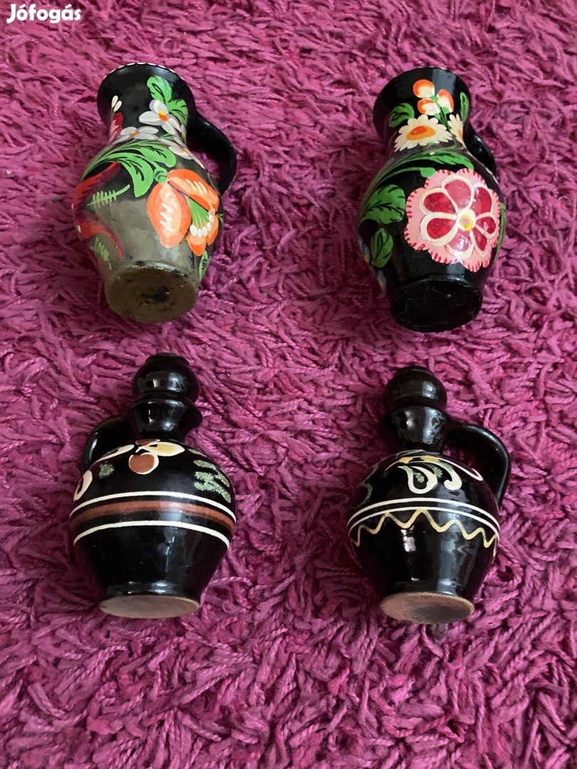 4db retro régi kerámia korsó, váza, dísztárgy, dekoráció!