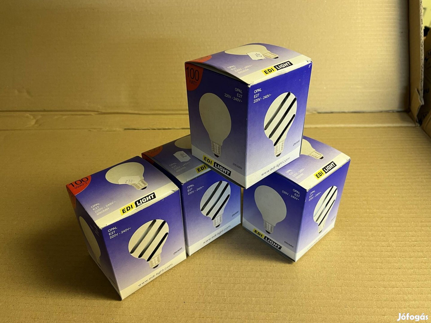 4db új 100W opál gömb izzó, égő, nem Tungsram