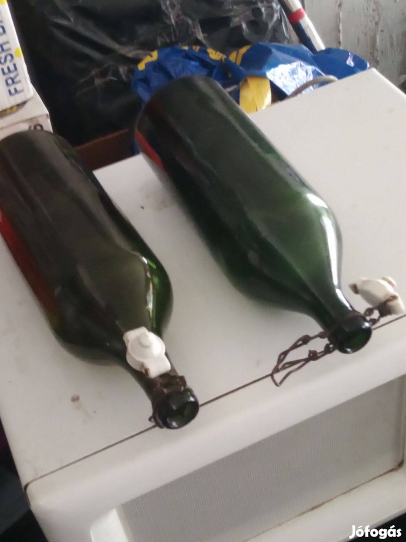 4db zöld 1500ml csattos üveg eladó óbuda 12000ft