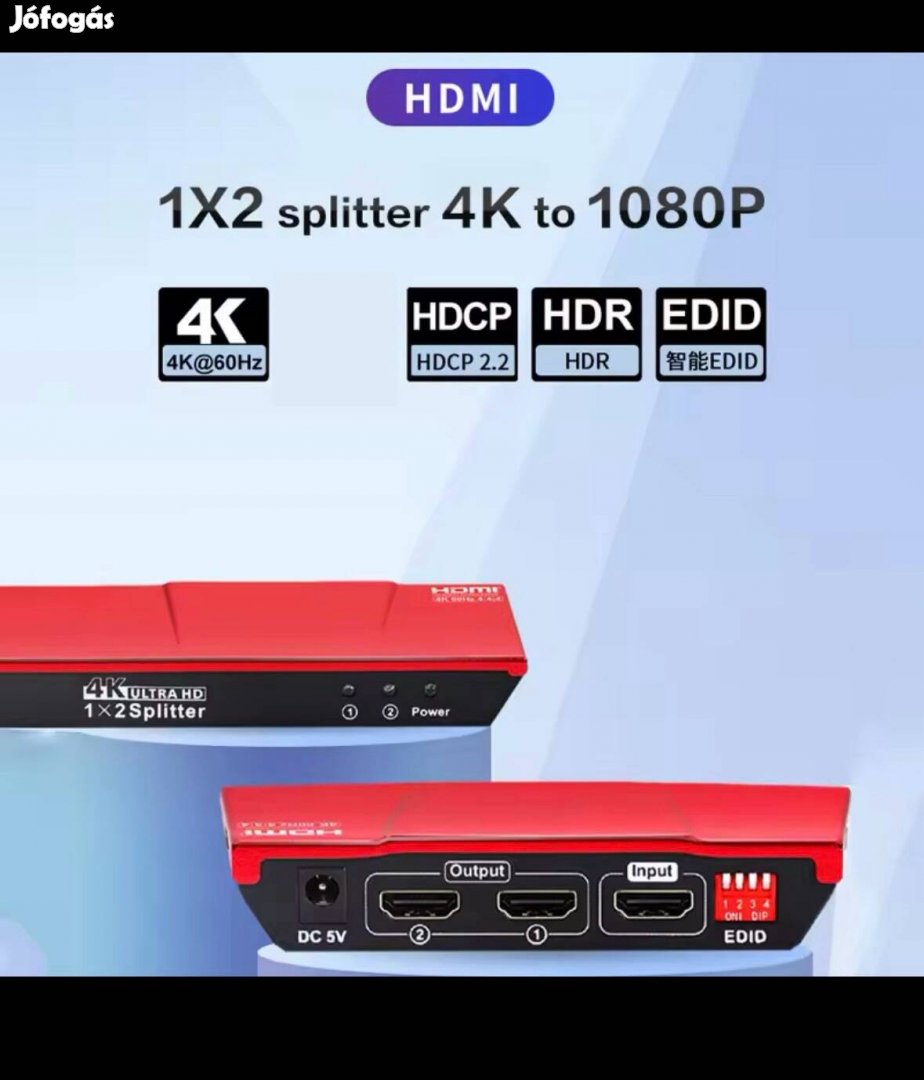 4k 60hz hdmi splitter, elosztó