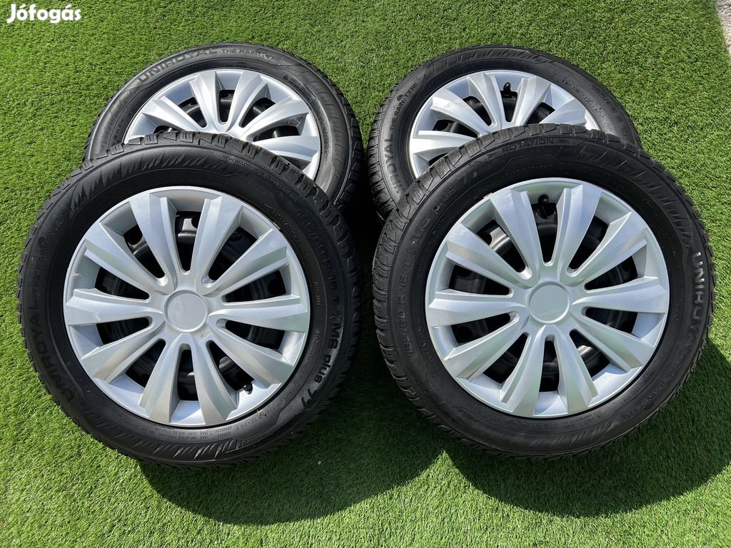 4x100 15" Toyota gyári lemezfelni 185/60 R15 téli gumikkal