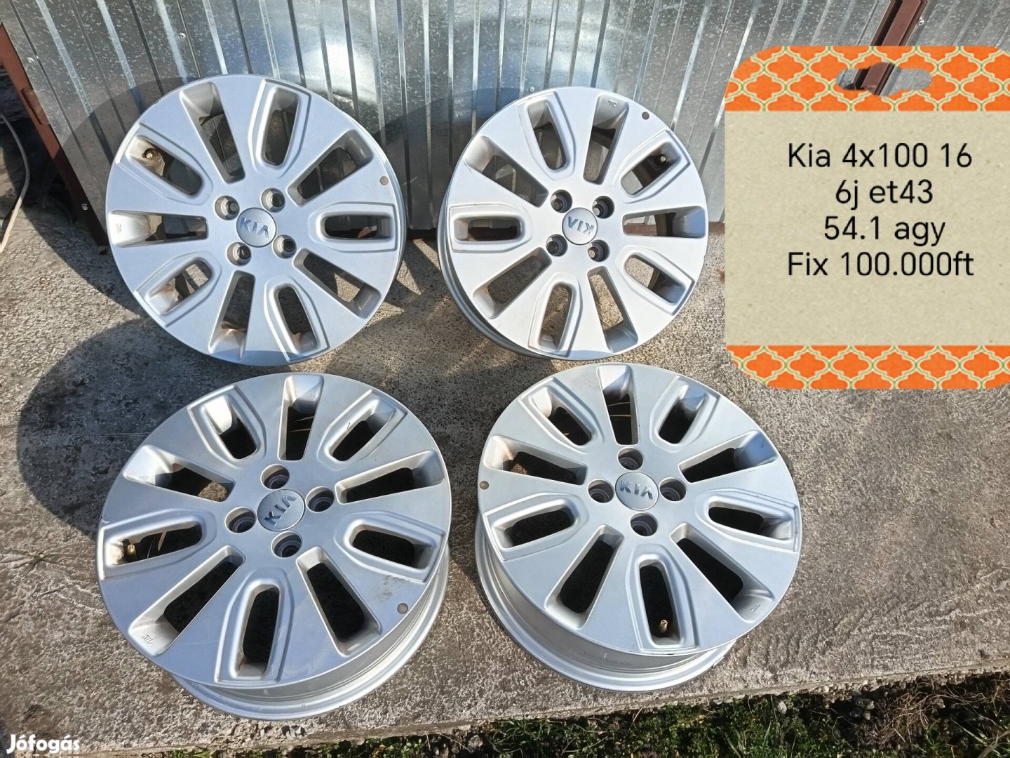 4x100 kia 16 col alufelni szett 