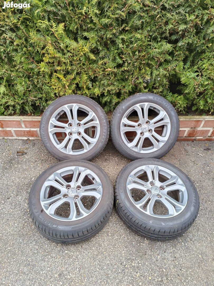 4x108 16 / 16" Gyári Peugeot / Citroen alufelni 195/55 R16 nyári gumik