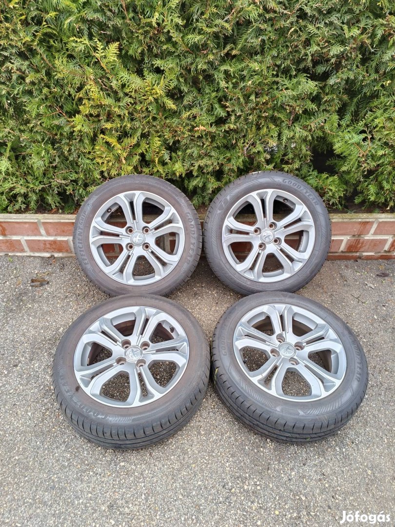 4x108 16 / 16" Gyári Peugeot / Citroen alufelni 195/55 R16 nyári gumik