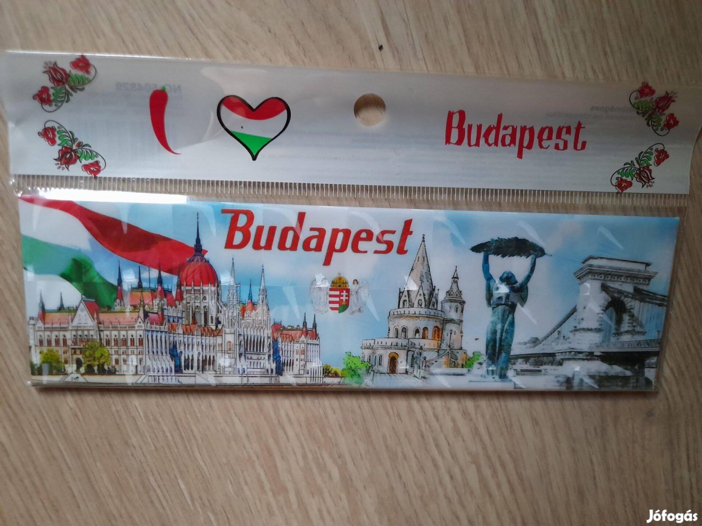 4x20 cm teli mágnescsíkos Budapest hűtőmágnes ajándékcsomagolással