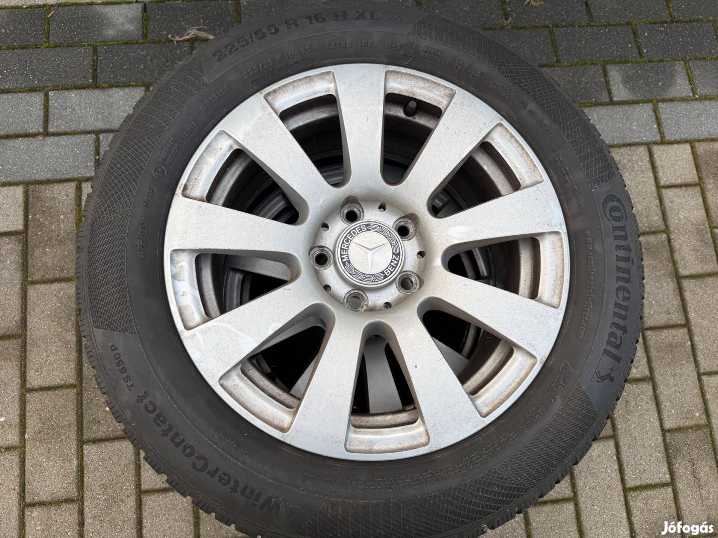 4x Mercedes Benz Alu Continental 225/55 R16 téli gumik
