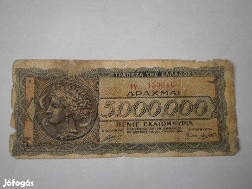 5000000 Görög Drahma 1944 eladó