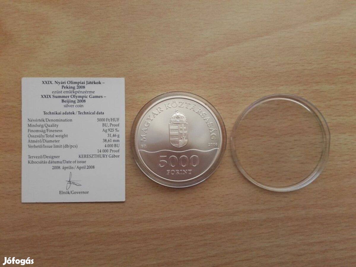 5000 Forint 2008 - Nyári Olimpia Peking ezüst érme