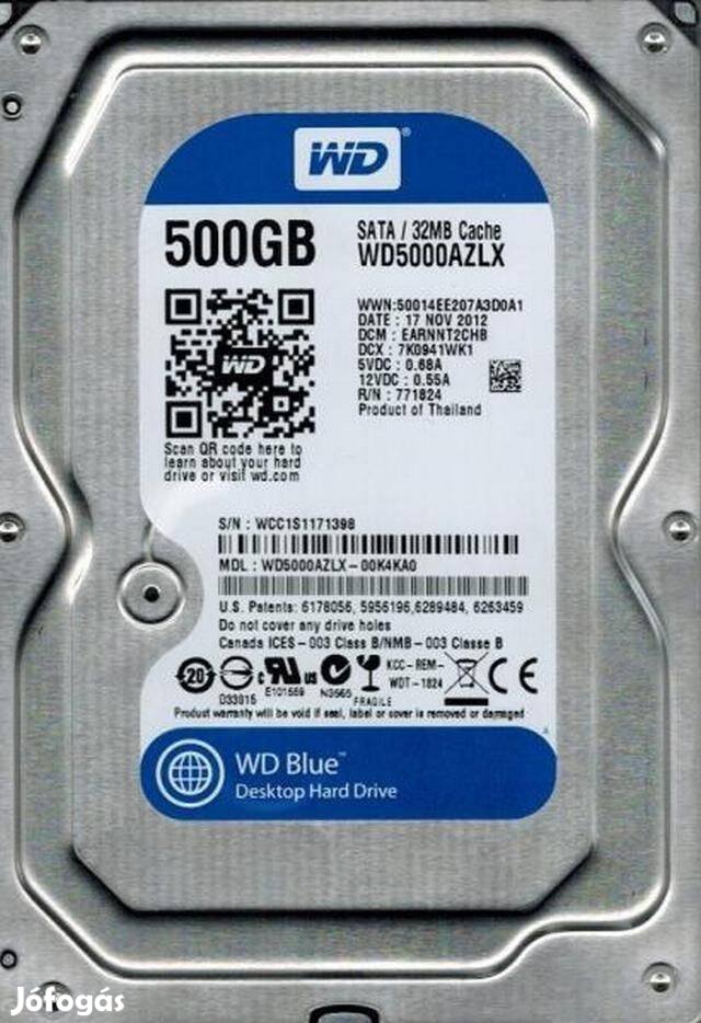 500GB WD Blue, Toshiba, Seagate és 320GB és 250GB HDD-k eladóak