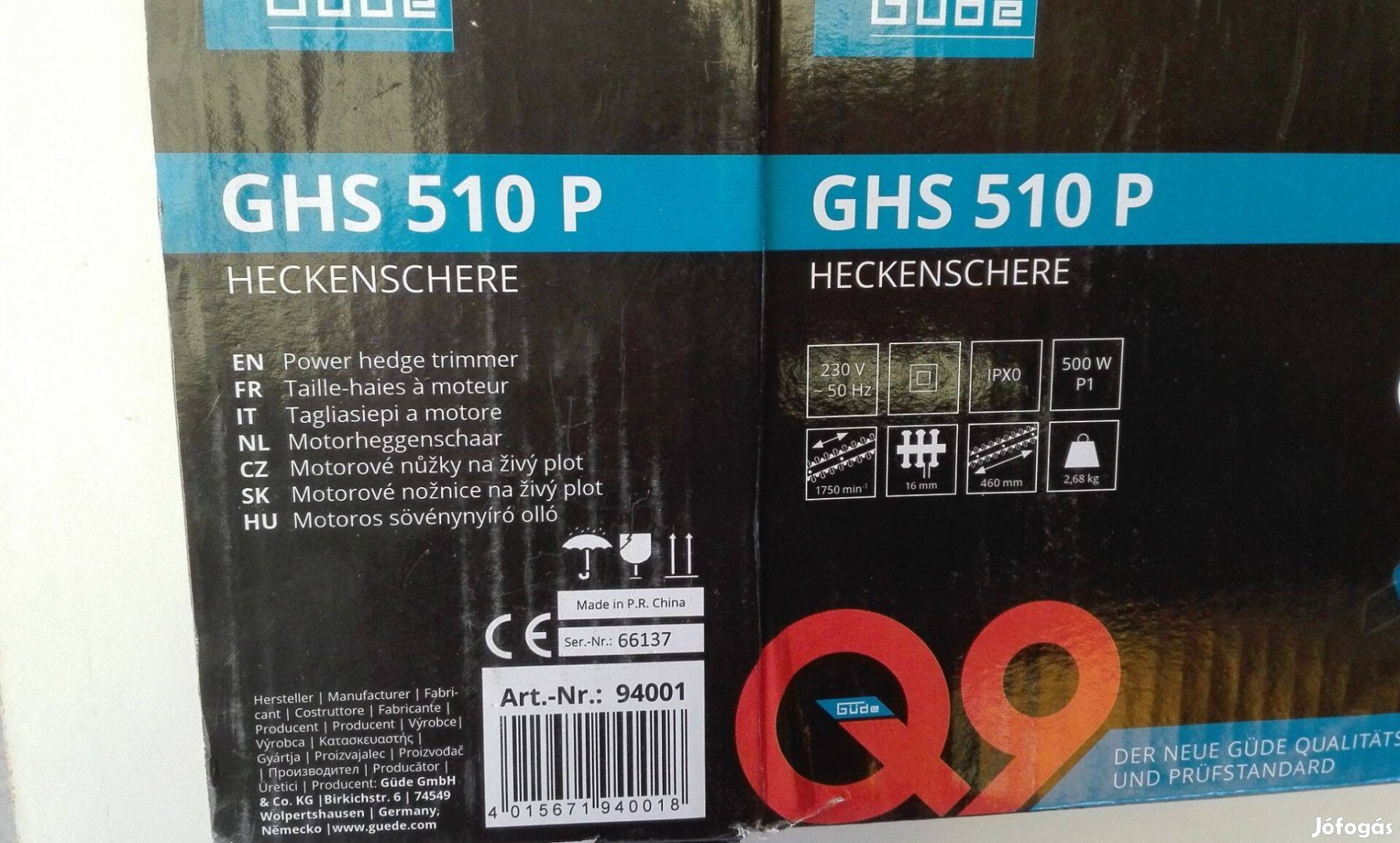 500W-os elektromos, könnyű súlyú magassági ágvágó, sövény nyíró, vágó