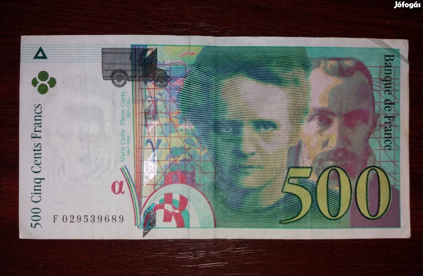 500 Frank francia papírpénz gyűjteménybe ritkaság!