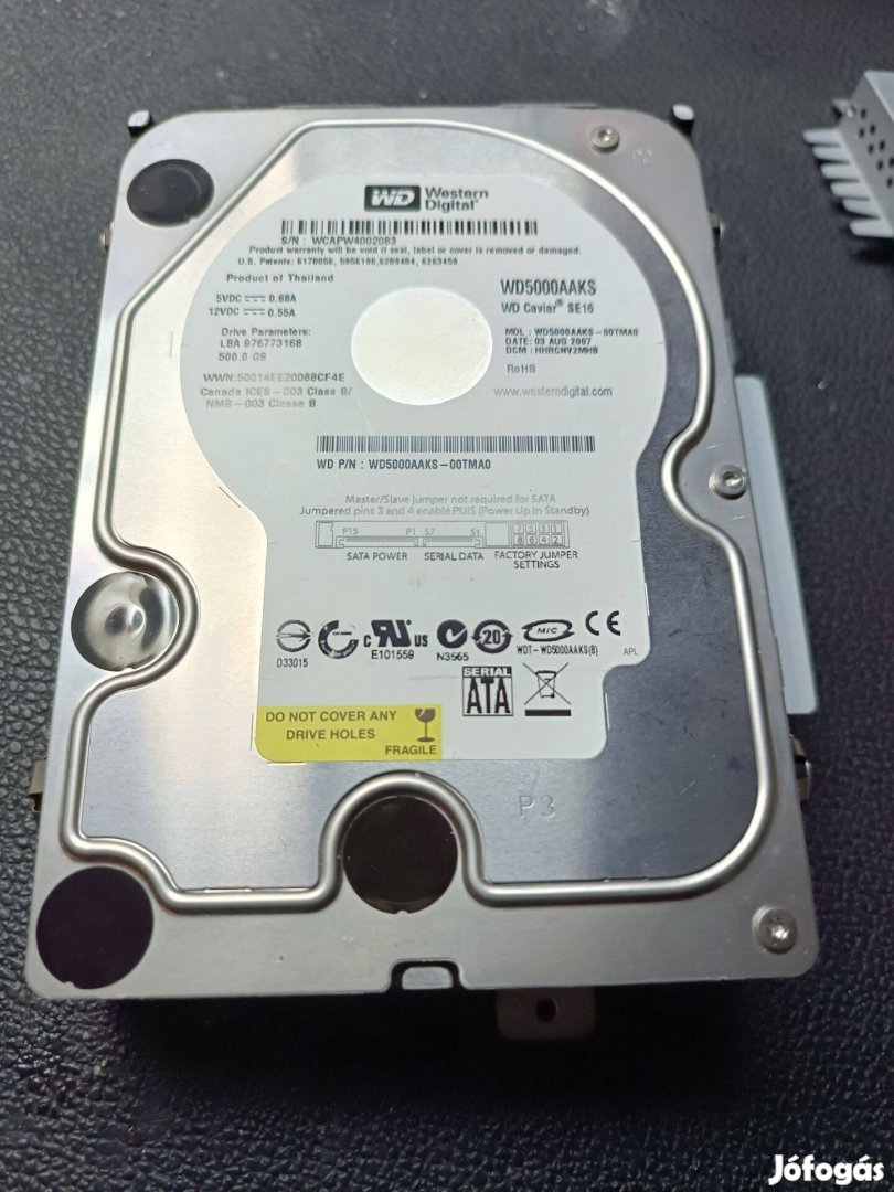 500 GB 3,5" külső HDD, merevlemez, winchester eladó