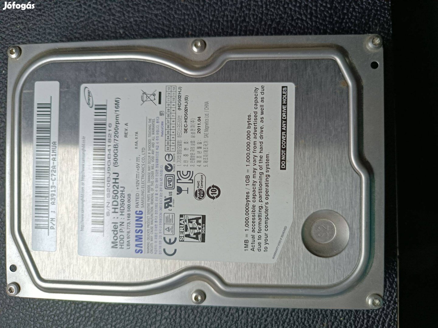 500 GB HDD 3.5" merevlemez eladó