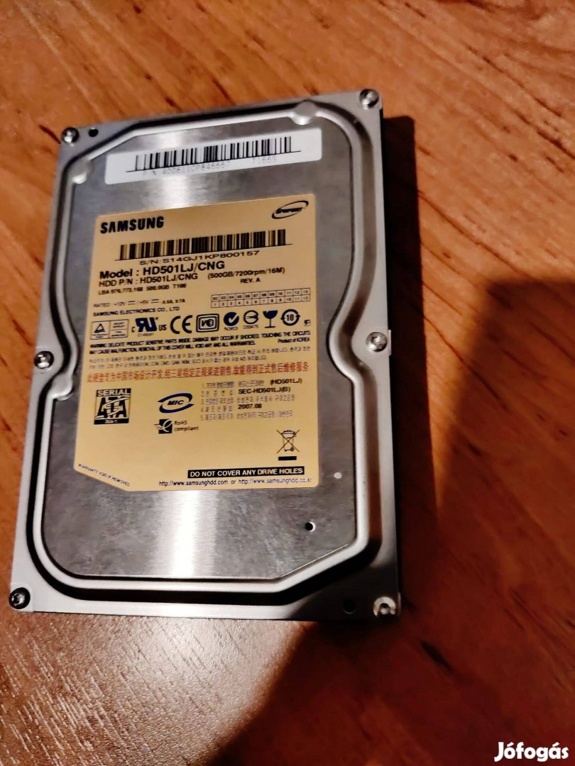 500 GB SATA HDD Samsung 3.5" eladó