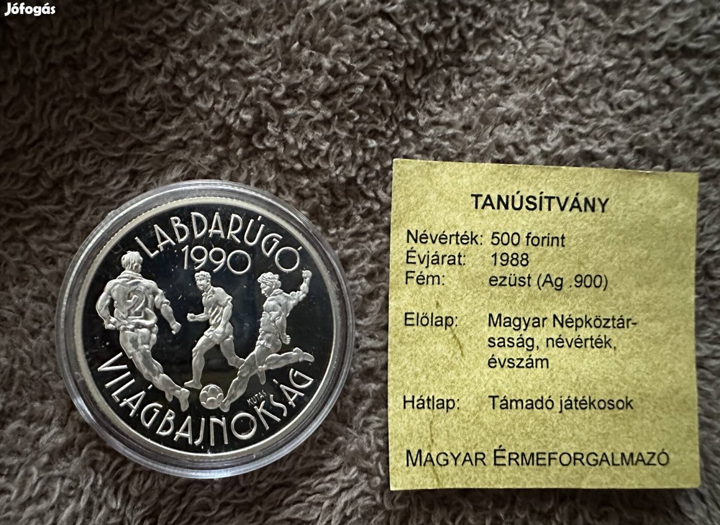 500 forint 1988 ezüst Labdarugó világbajnokság PP UNC