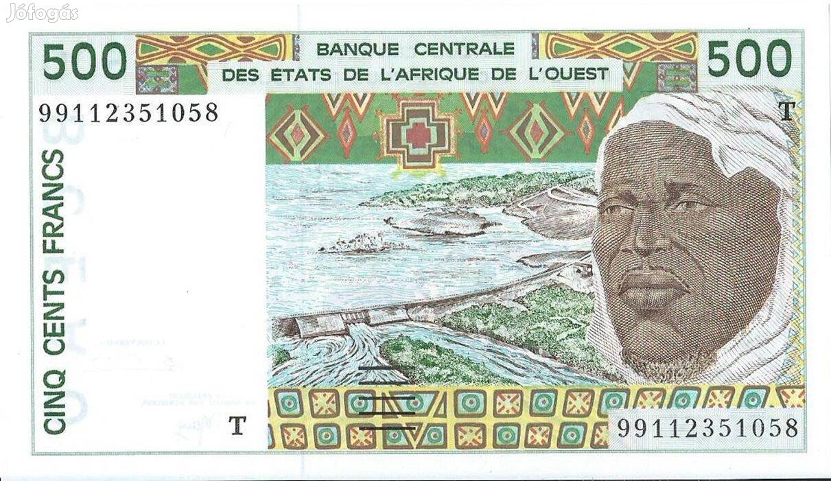 500 frank Nyugat-afrikai Államok "T" Togo 1991-2003 UNC bankjegy