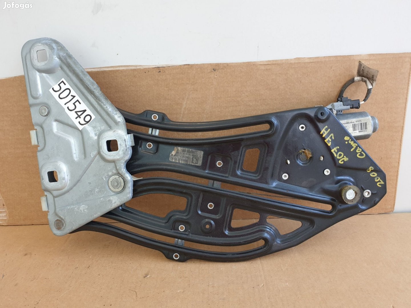 501549 Peugeot 207, CC, Cabrio Jobb Hátsó Ablakemelő Szerkezet