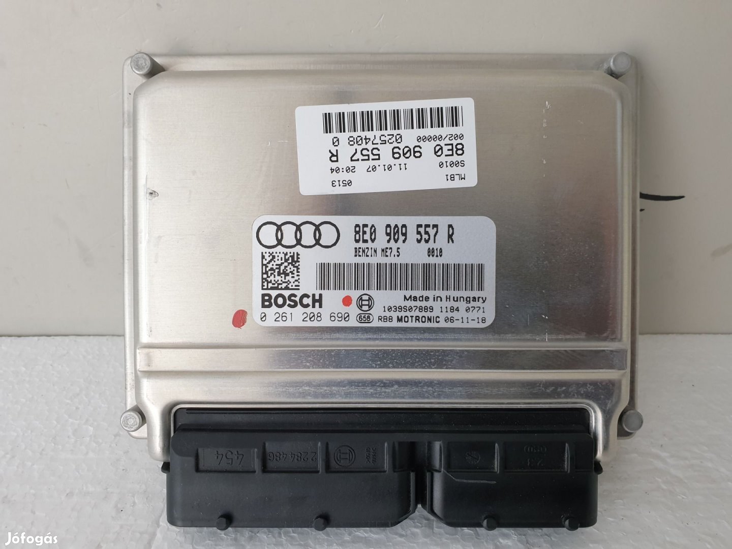 503836 Audi A4 B7, 2006, Motorvezérlő, Ecu, 0261208690, 8E0909557R,