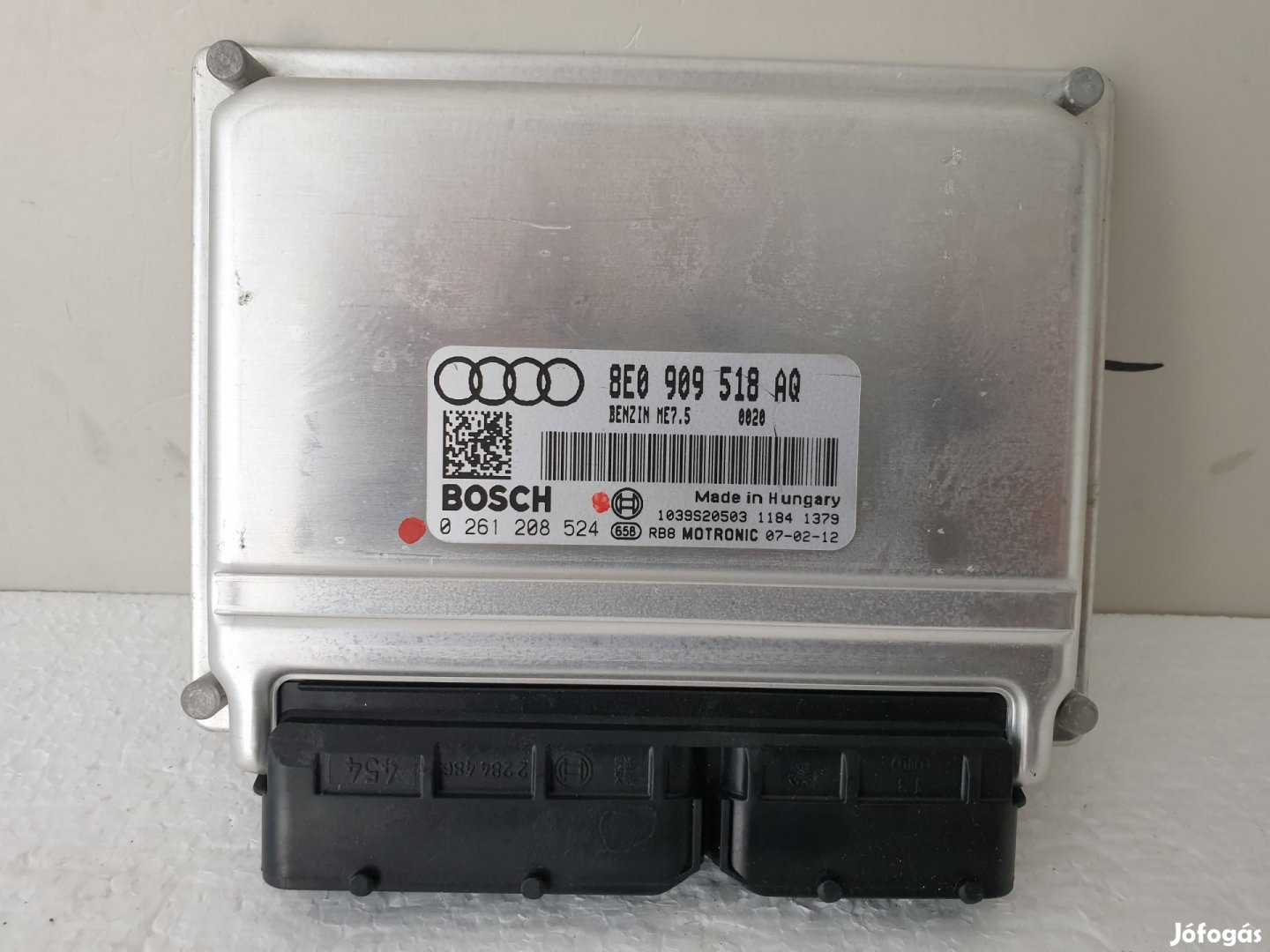 503843 Audi A4 B7, 2007, Motorvezérlő, Ecu, 0261208524, 8E0909518AQ,