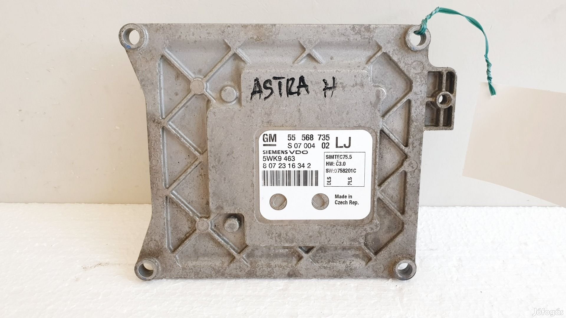 508625 Opel Astra H, Motorvezérlő, Ecu, 55568735, 5WK9463, Siemens.