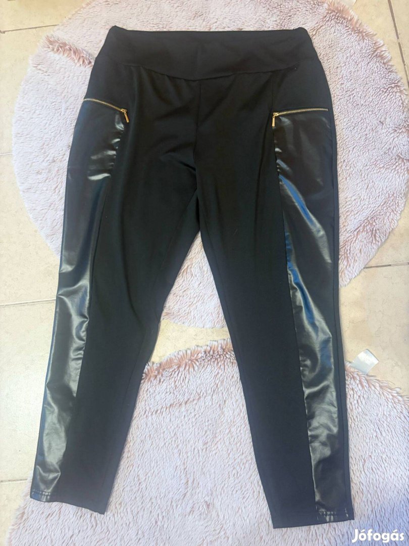50-52-es méretű műbőr betétes cicanadrág/leggings