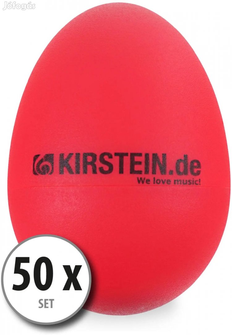 50-Darabos KÉSZLET Kirstein ES-10R Tojás Csörgő  Piros